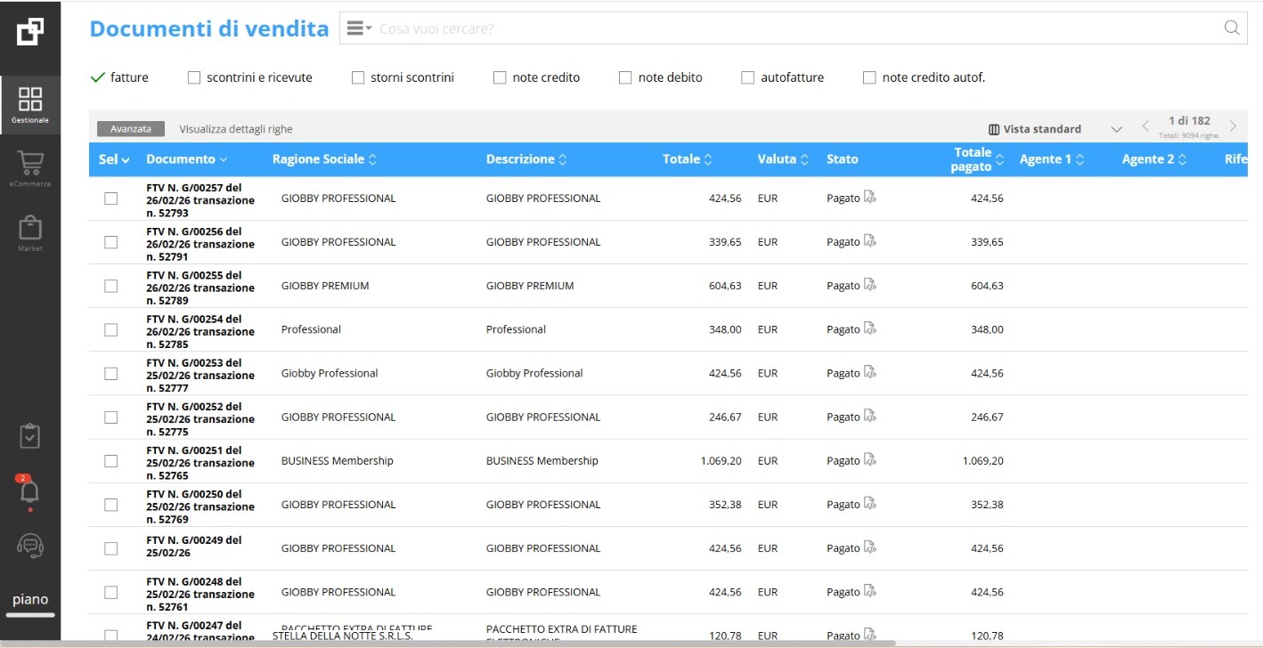 Software di fatturazione elettronica